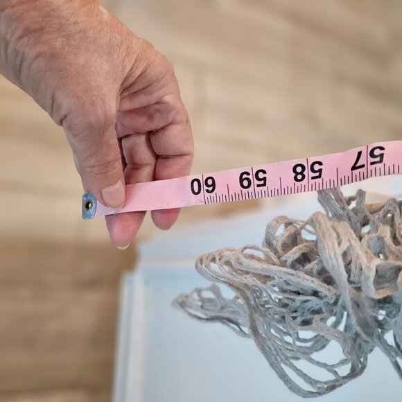 Handcrafted Gray Crochet Ruffle Boho Bohemian Whimsigoth Long Scarf - Picture 6 of 7